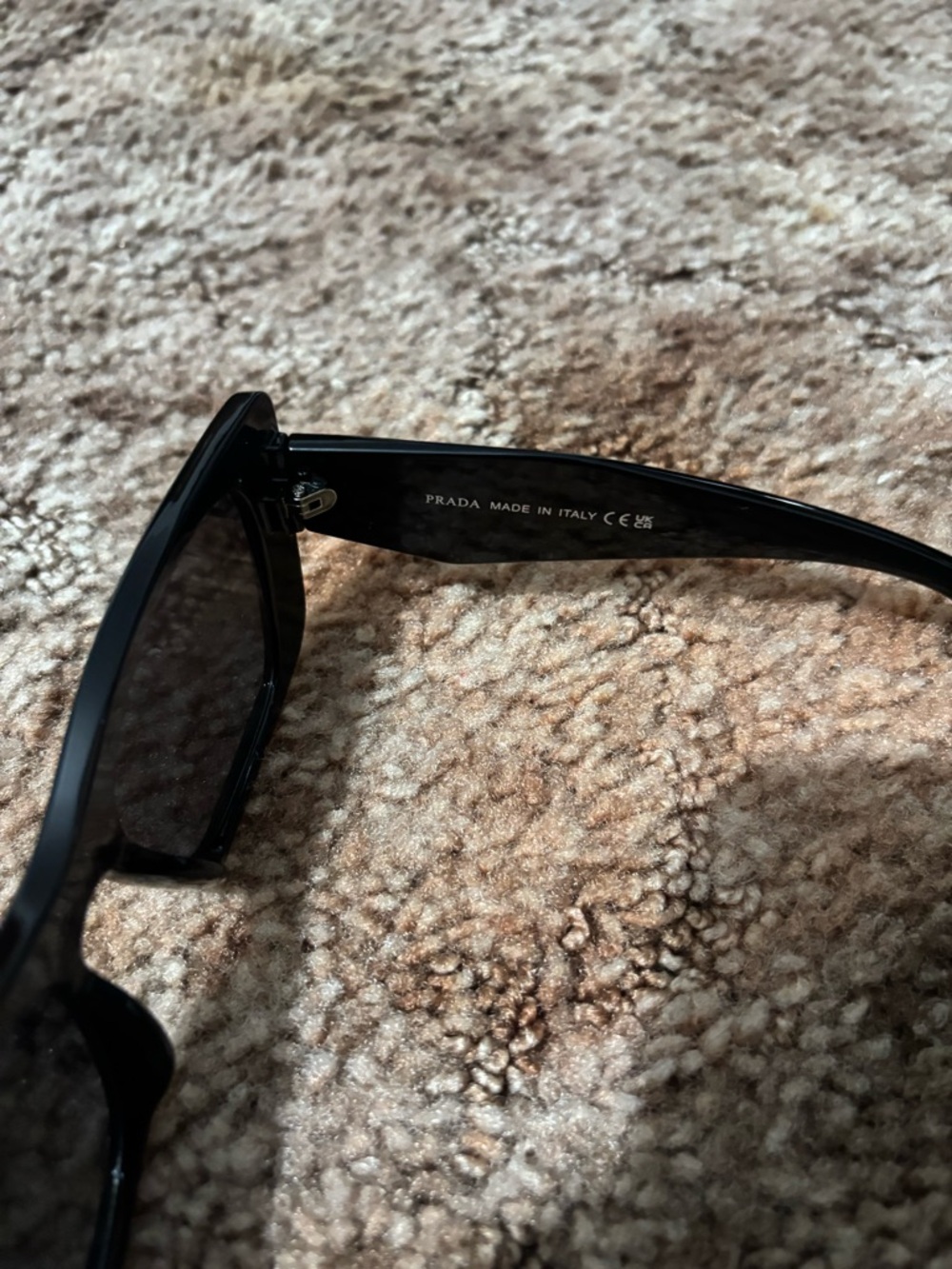 Prada Black Rectangular Sunglasses with Black Case and Box - Picture 3 of 7